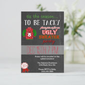 Ugly Sweater Kerstparty Kaart (Staand voorkant)