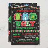 Ugly Sweater Kerstparty Kaart (Voorkant / Achterkant)