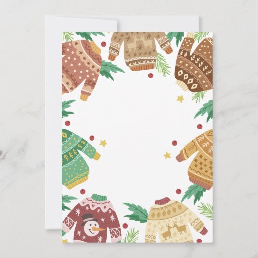 Ugly Sweater Kerstparty Kaart (Achterkant)