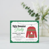 Ugly Sweater Kerstparty Kaart (Staand voorkant)