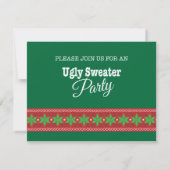 Ugly Sweater Kerstparty Kaart (Achterkant)
