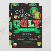 Ugly Sweater Kerstparty Kaart (Voorkant / Achterkant)