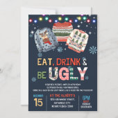 Ugly Sweater Kerstparty Magnetische Uitnodiging (Voorkant)