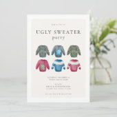 Ugly Sweater Kerstparty nodigt uit Kaart (Staand voorkant)