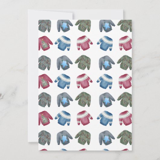 Ugly Sweater Kerstparty nodigt uit Kaart (Achterkant)