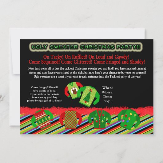 Ugly Sweater Kerstparty nodigt uit Kaart (Voorkant)