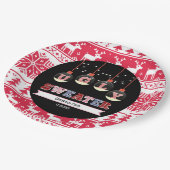 Ugly Sweater Kerstparty Papieren Bordje (Gekanteld)