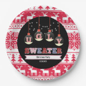 Ugly Sweater Kerstparty Papieren Bordje (Voorkant)