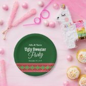 Ugly Sweater Kerstparty, persoonlijk Papieren Bordje (Feest)