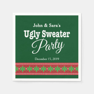 Ugly Sweater Kerstparty, persoonlijk Servet