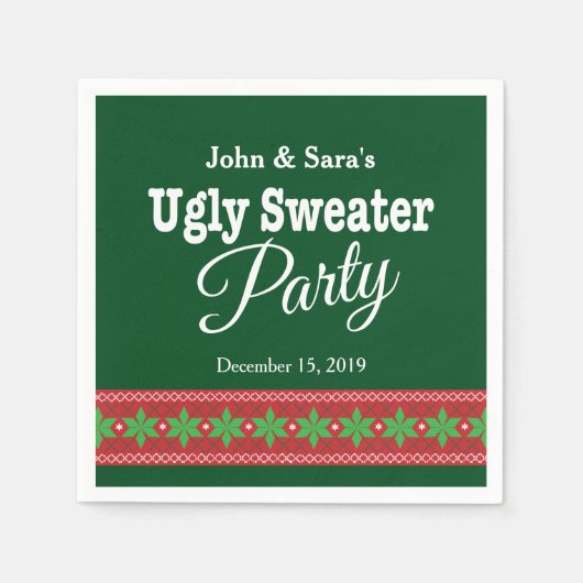 Ugly Sweater Kerstparty, persoonlijk Servet (Voorkant)