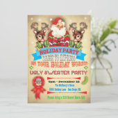 Ugly Sweater Kerstparty Poster nodigt uit Kaart (Staand voorkant)