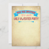 Ugly Sweater Kerstparty Poster nodigt uit Kaart (Achterkant)