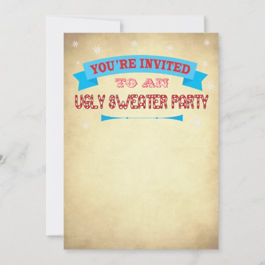 Ugly Sweater Kerstparty Poster nodigt uit Kaart (Achterkant)
