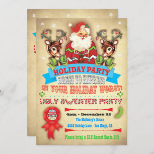  Ugly Sweater Kerstparty Poster nodigt uit Kaart