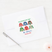 Ugly Sweater Kerstparty Ronde Sticker (Envelop)