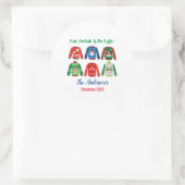 Ugly Sweater Kerstparty Ronde Sticker (Tas)