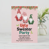 Ugly Sweater Kerstparty Uitnodiging (Staand voorkant)
