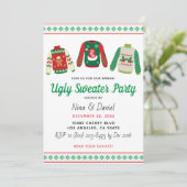 Ugly Sweater Kerstparty Uitnodiging (Staand voorkant)