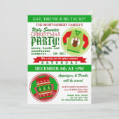 Ugly Sweater Kerstparty Uitnodiging (Staand voorkant)