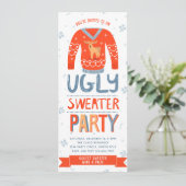 Ugly Sweater Kerstparty Uitnodiging (Staand voorkant)