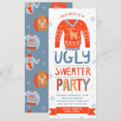 Ugly Sweater Kerstparty Uitnodiging (Voorkant / Achterkant)