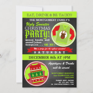 Ugly Sweater Kerstparty Uitnodiging
