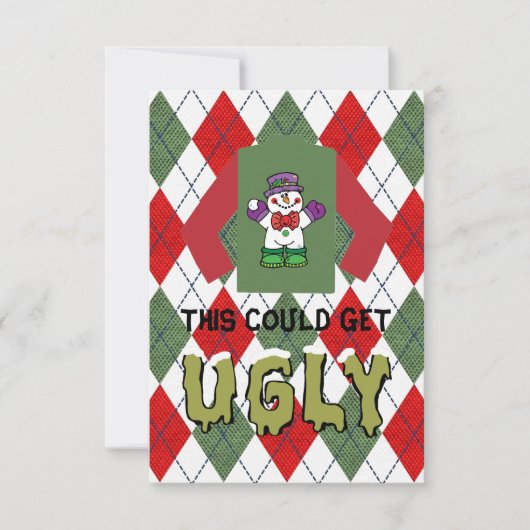 Ugly Sweater Kerstparty Uitnodiging (Voorkant)