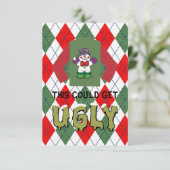 Ugly Sweater Kerstparty Uitnodiging (Staand voorkant)