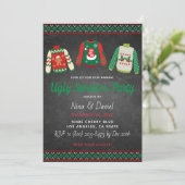 Ugly Sweater Kerstparty Uitnodiging (Staand voorkant)