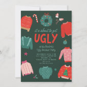 Ugly Sweater Kerstparty Uitnodiging (Voorkant)