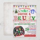 Ugly Sweater Kerstparty Uitnodiging (Voorkant / Achterkant)