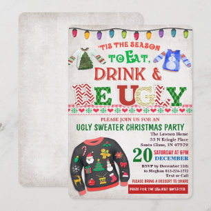 Ugly Sweater Kerstparty Uitnodiging