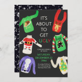 Ugly Sweater Kerstparty Uitnodiging (Voorkant / Achterkant)
