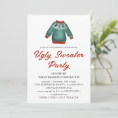 Ugly Sweater Kerstparty Uitnodiging (Staand voorkant)