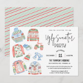 Ugly Sweater Kerstparty Uitnodiging (Voorkant / Achterkant)