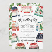 Ugly Sweater Kerstparty Uitnodiging (Voorkant / Achterkant)