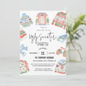 Ugly Sweater Kerstparty Uitnodiging (Staand voorkant)