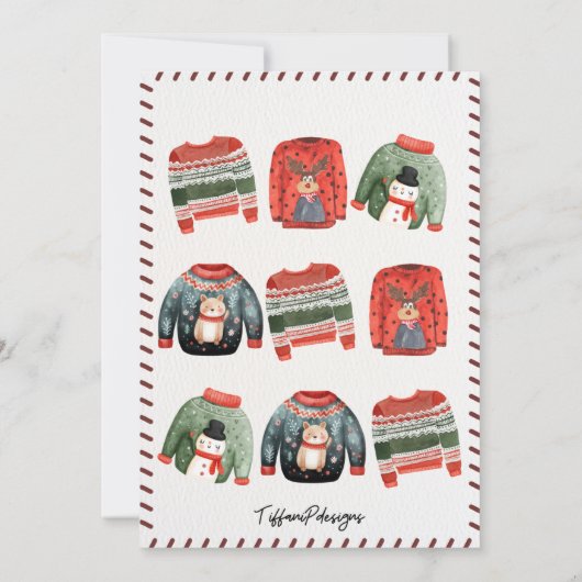 Ugly Sweater Kerstparty Uitnodiging (Achterkant)