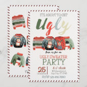 Ugly Sweater Kerstparty Uitnodiging (Voorkant / Achterkant)