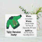 Ugly Sweater Kerstparty Uitnodiging (Staand voorkant)