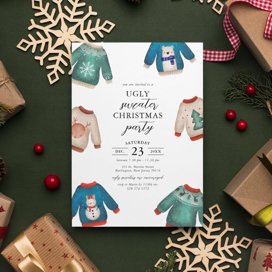Ugly Sweater Kerstparty Uitnodiging