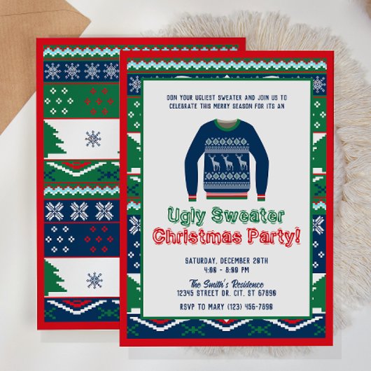 Ugly Sweater Kerstparty Uitnodiging