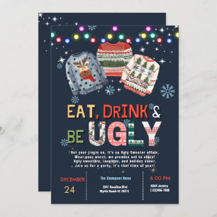 Ugly Sweater Kerstparty Uitnodiging