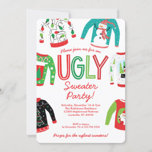 Ugly Sweater Kerstparty Uitnodiging