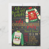 Ugly Sweater Kerstparty Uitnodiging (Voorkant)