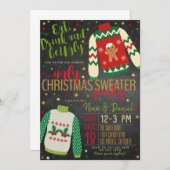 Ugly Sweater Kerstparty Uitnodiging (Voorkant / Achterkant)