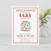 Ugly Sweater Kerstparty Uitnodiging (Staand voorkant)