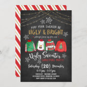Ugly Sweater Kerstparty Uitnodiging (Voorkant / Achterkant)