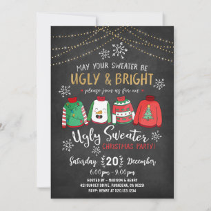 Ugly Sweater Kerstparty Uitnodiging